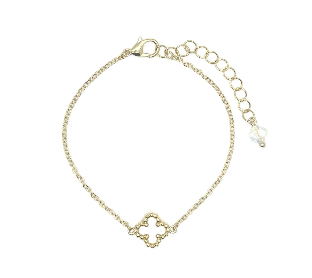 Small Glass Clover Bracelet