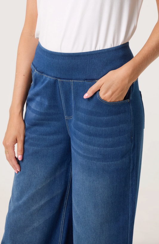 Waistband Wide Leg Jeans