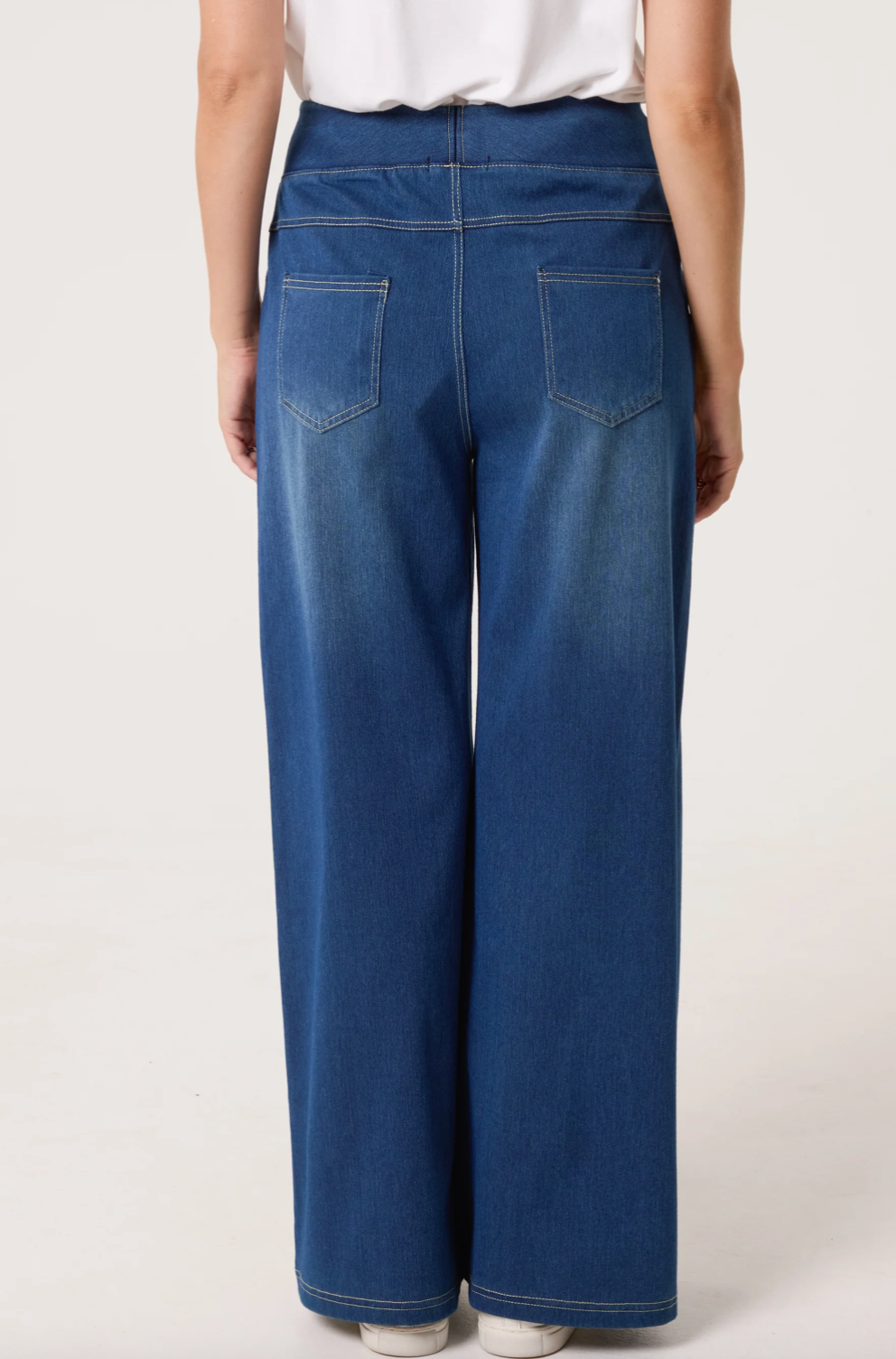 Waistband Wide Leg Jeans