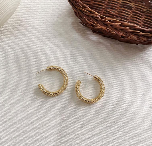 Textured Hoop Earring