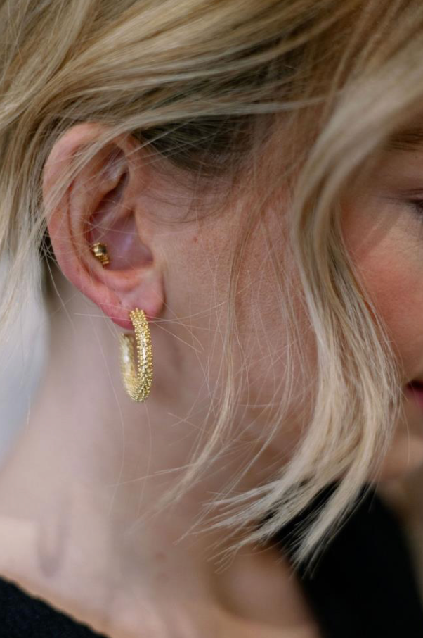 Textured Hoop Earring