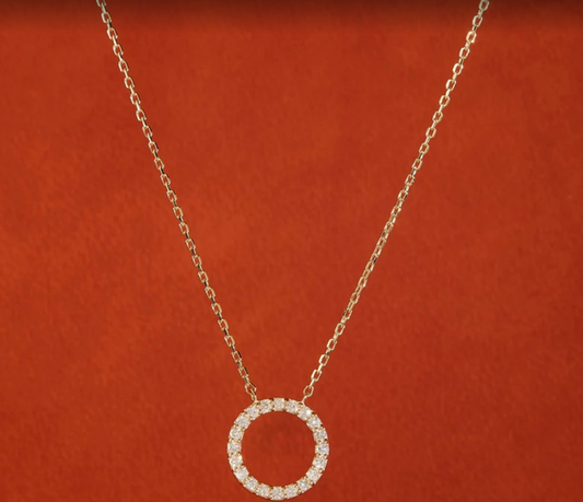 Circle CZ Pendant Necklace