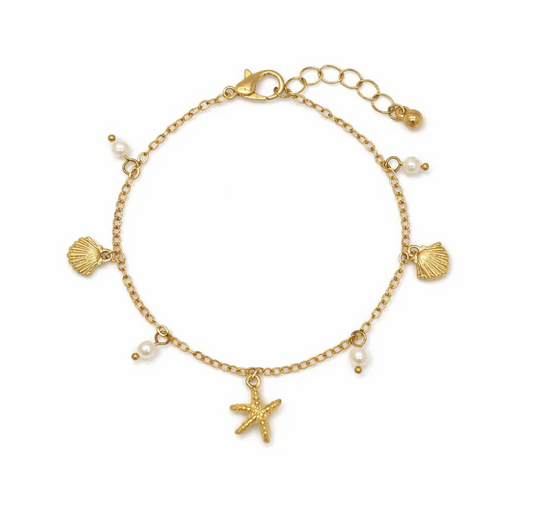 Delicate Pearly Shell Bracelet