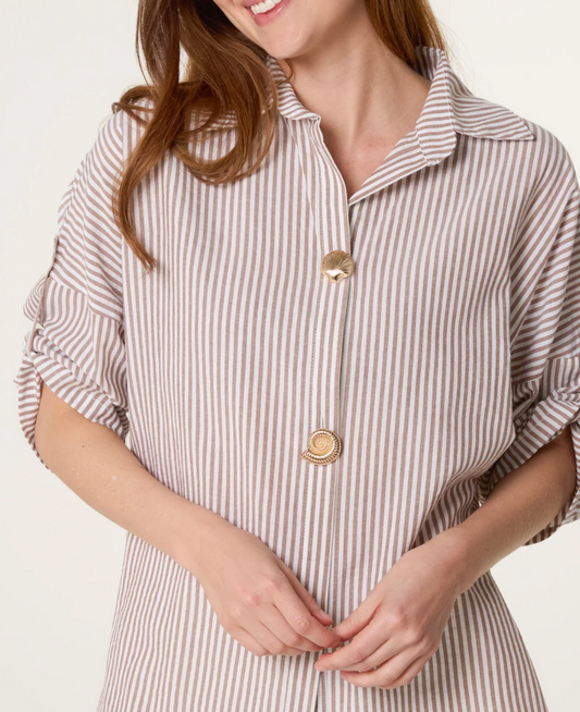 Striped Sea Button Shirt