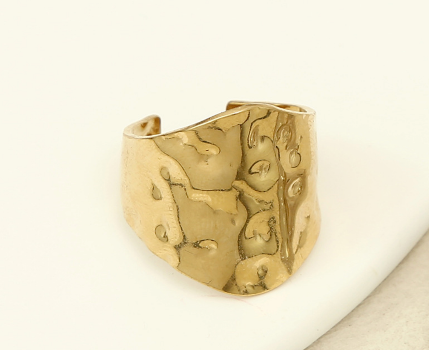 Hammered Shield Ring