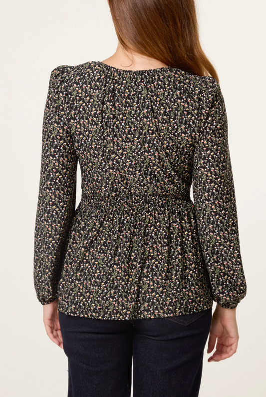 Ditsy Floral Peplum Top