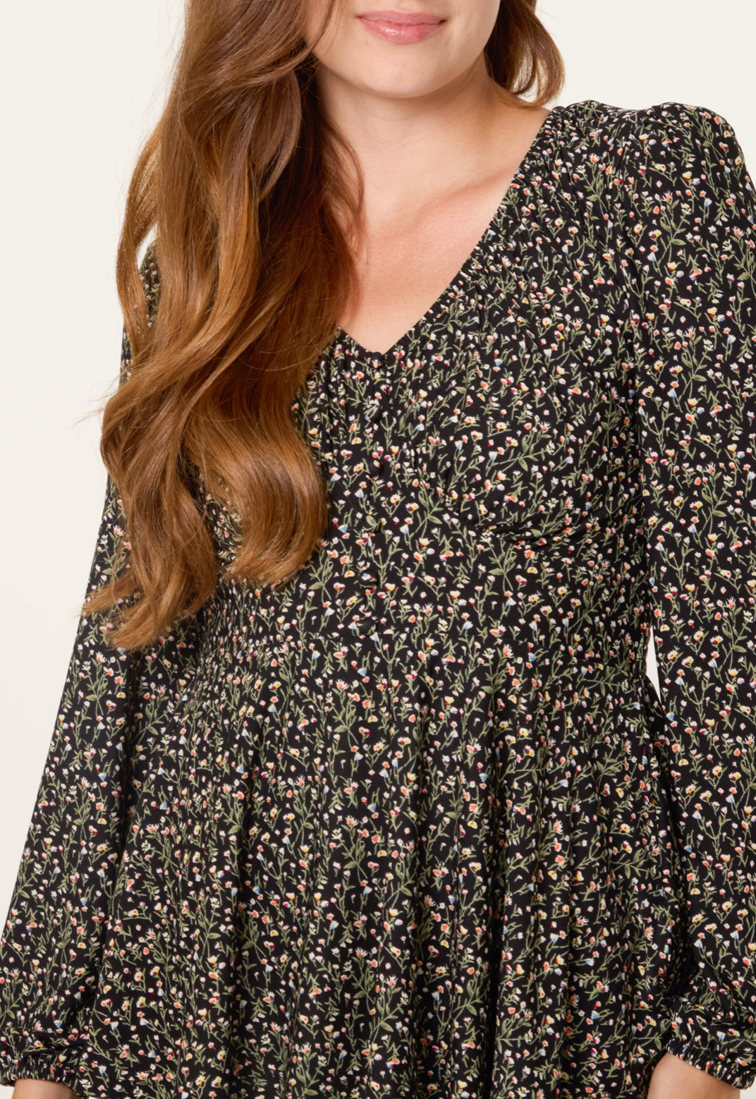 Ditsy Floral Peplum Top