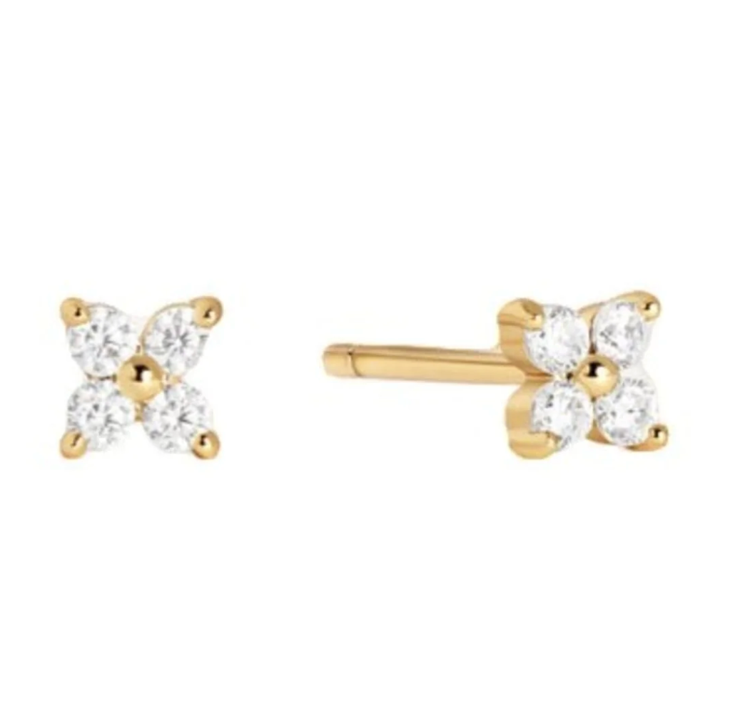 Crystal Flower Studs