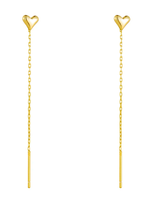 Heart Chain Thread Earring