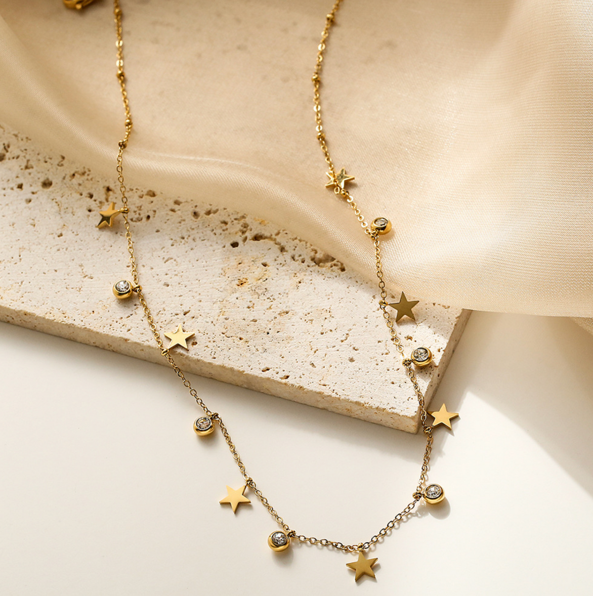 Star & CZ Necklace