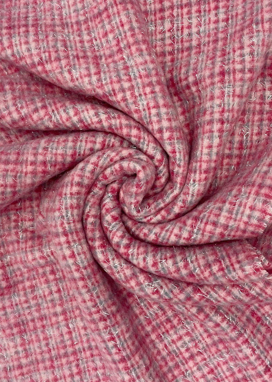 Cosy Metallic Thread Check Scarf