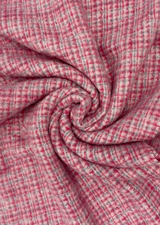Cosy Metallic Thread Check Scarf