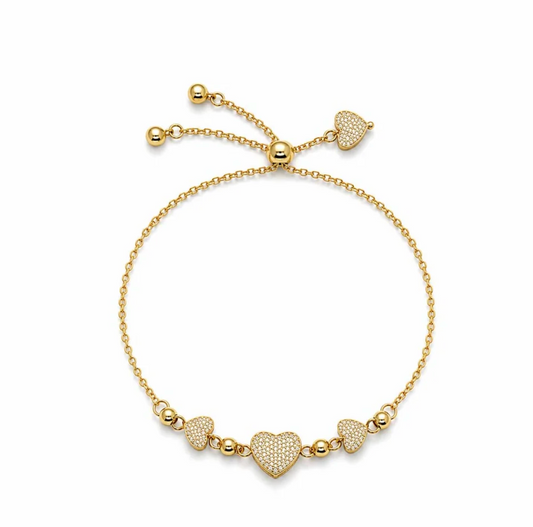 Heart Charm Slider Bracelet