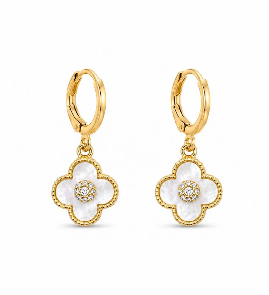 Mop Clover Drop Earrings