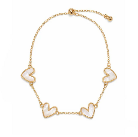 Four Hearts with MOP Slider Bracelet