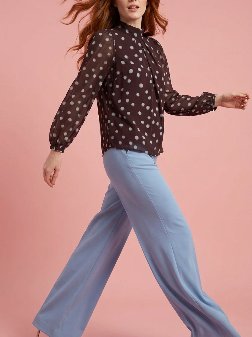 Polka Dot Puff Ball Blouse