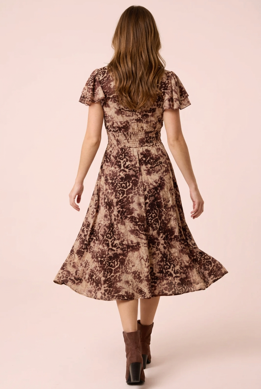 Abstract Animal Midi Dress