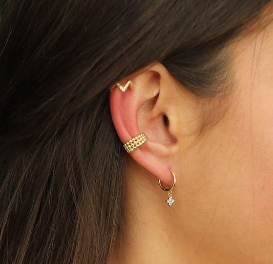 Triple Beaded Ear Cuff