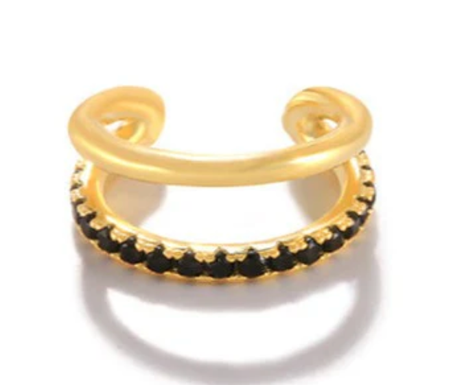 Black Cubic Zirconia Ear Cuff