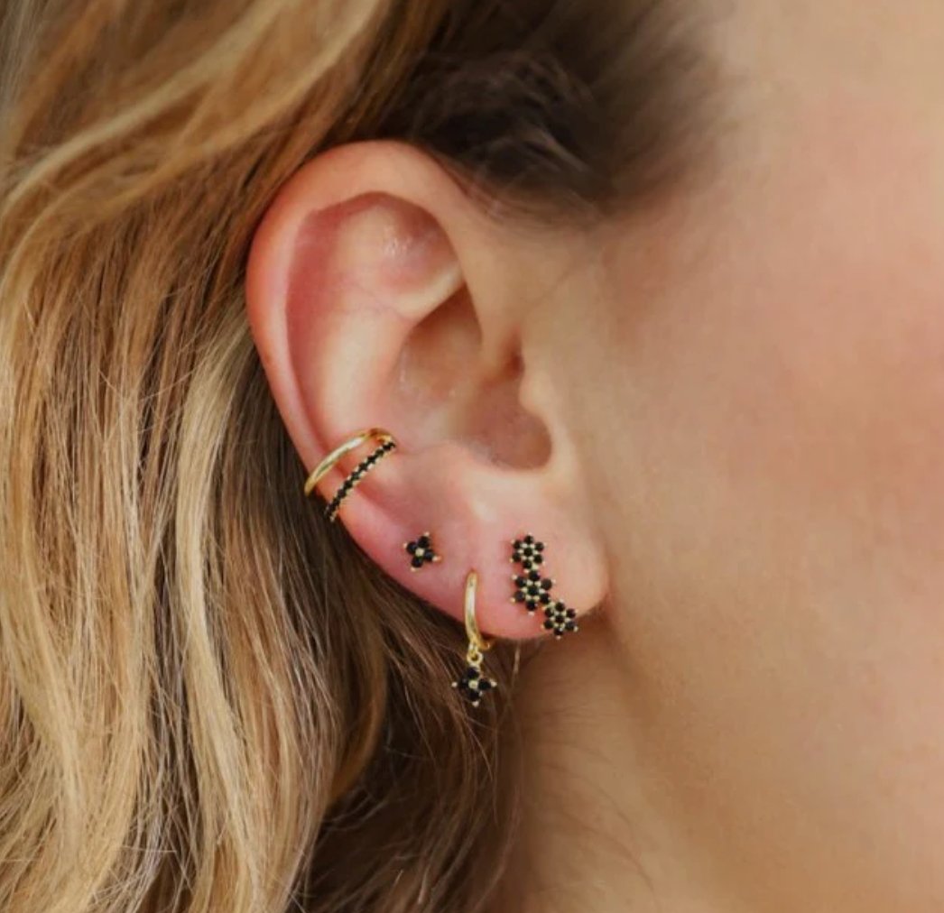 Black Cubic Zirconia Ear Cuff
