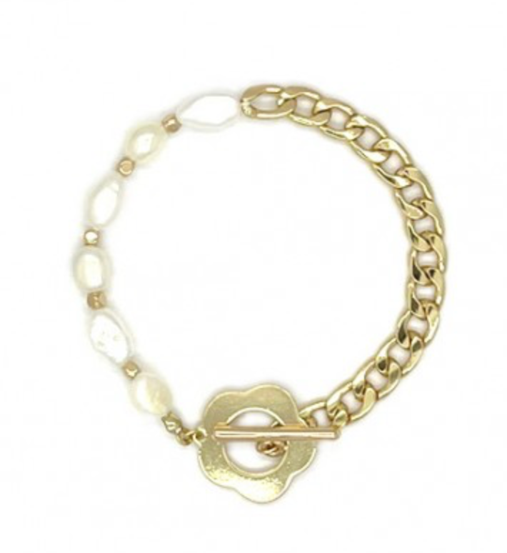 Retro Flower Pearl Bracelet