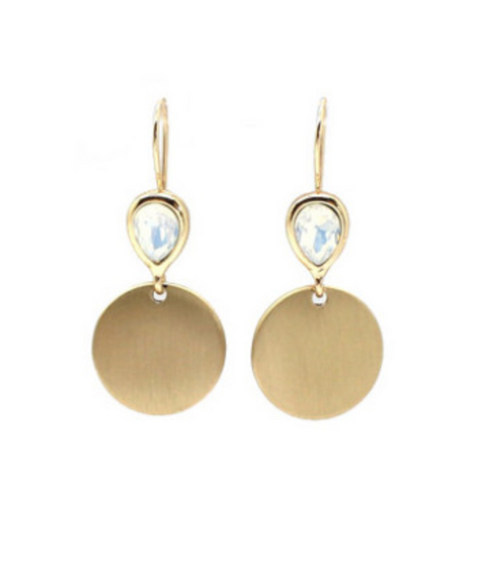 Brushed Gold Coin Earrings