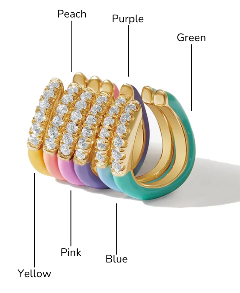 Enamel Wave Ear Cuff