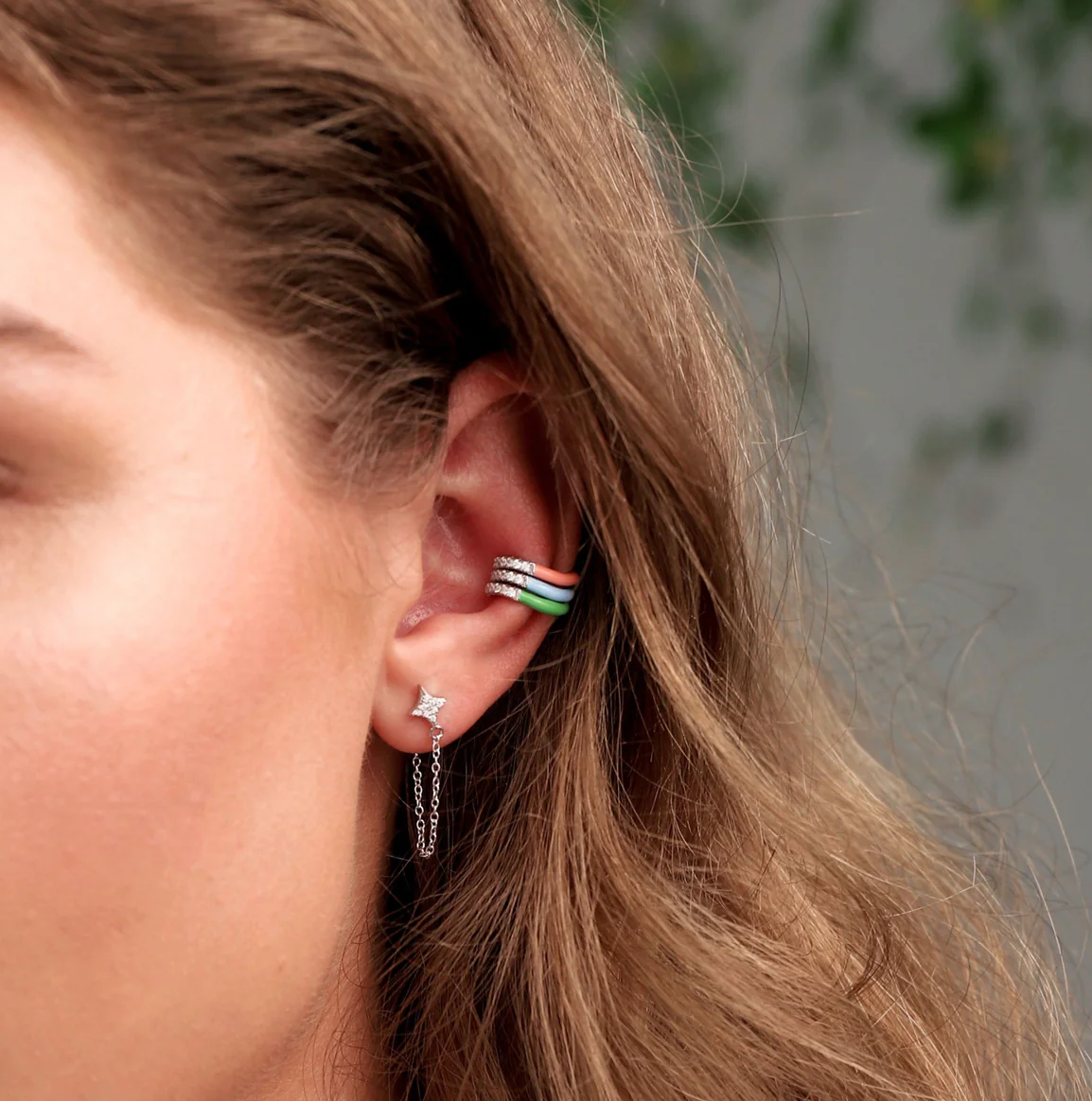 Enamel Wave Ear Cuff
