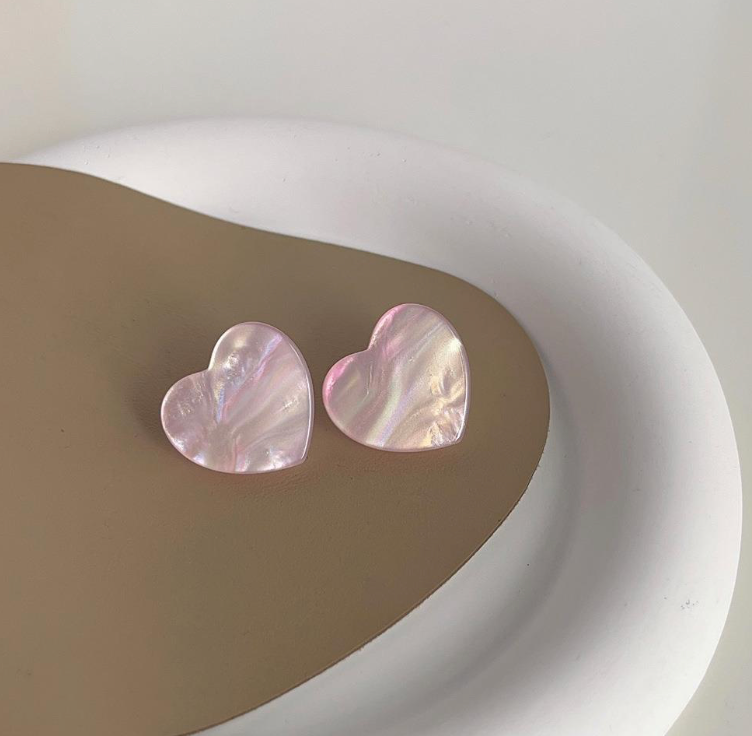 Marble Heart Earrings