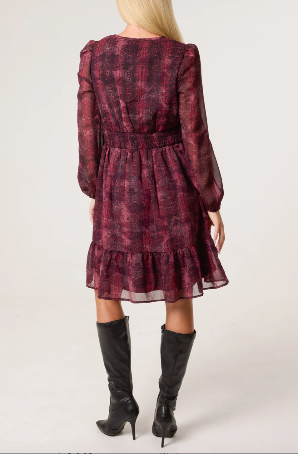 Berry Snake Print Dress