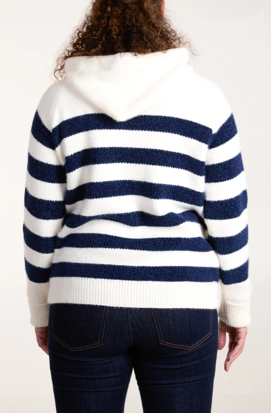 Soft Stripe Zip Up Jumper
