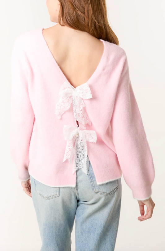 Lace Back Bow Jumper
