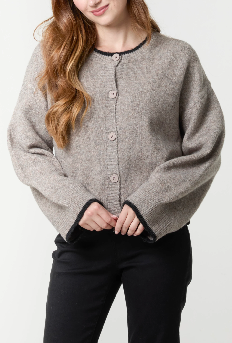 Contrast Edge Cardigan