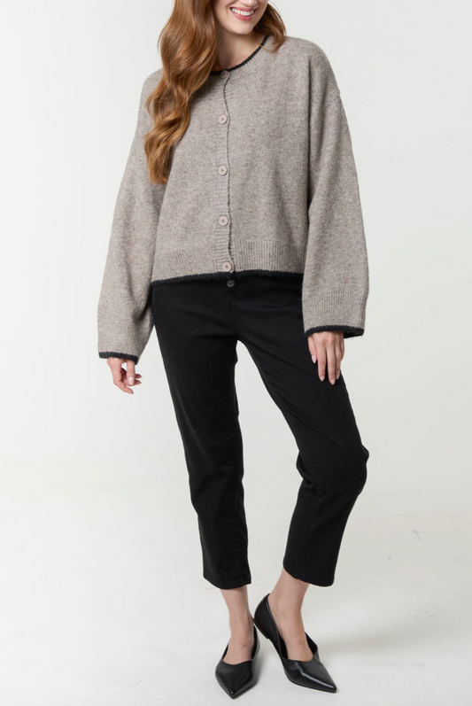 Contrast Edge Cardigan