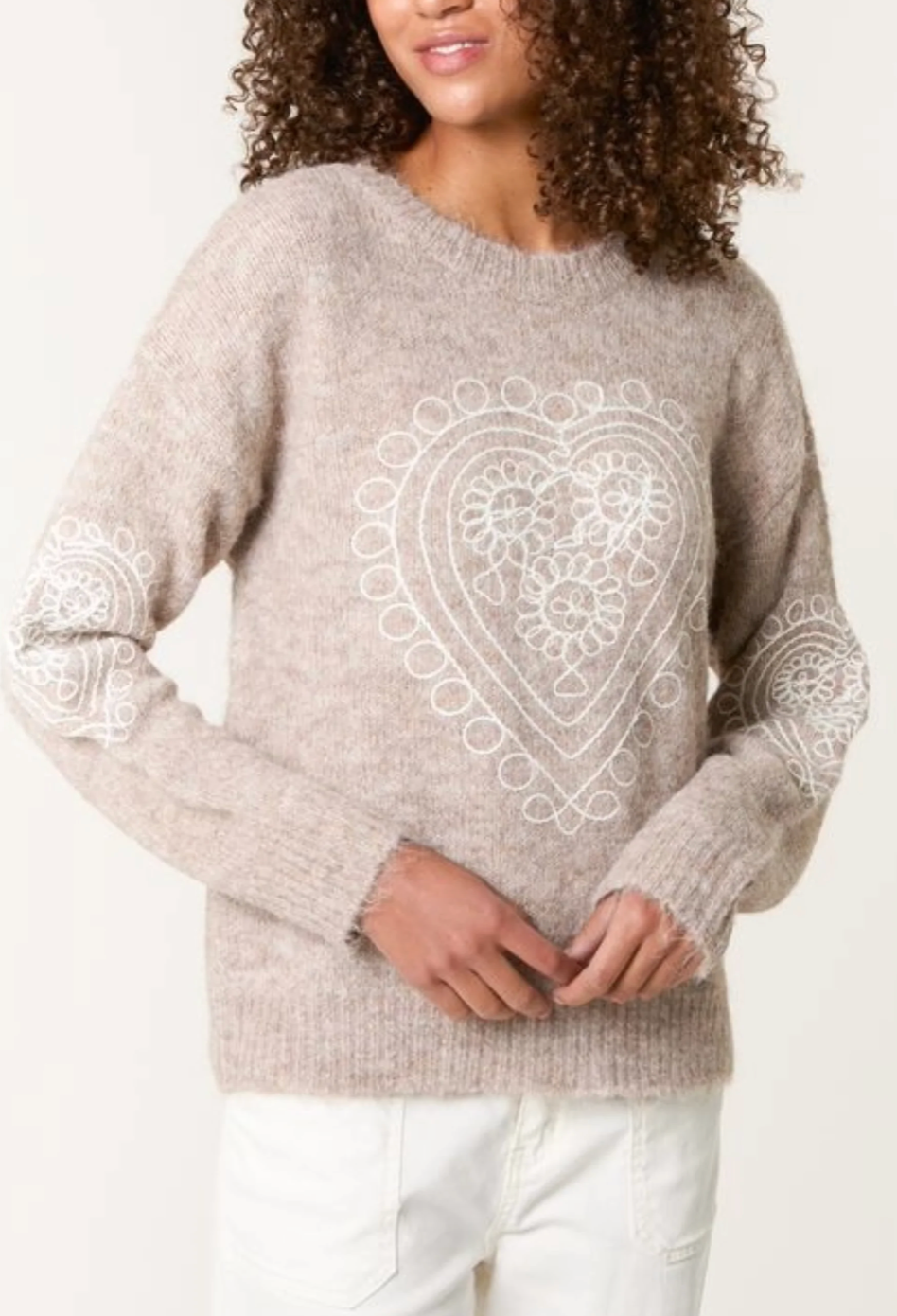 Heart Embroidered Jumper