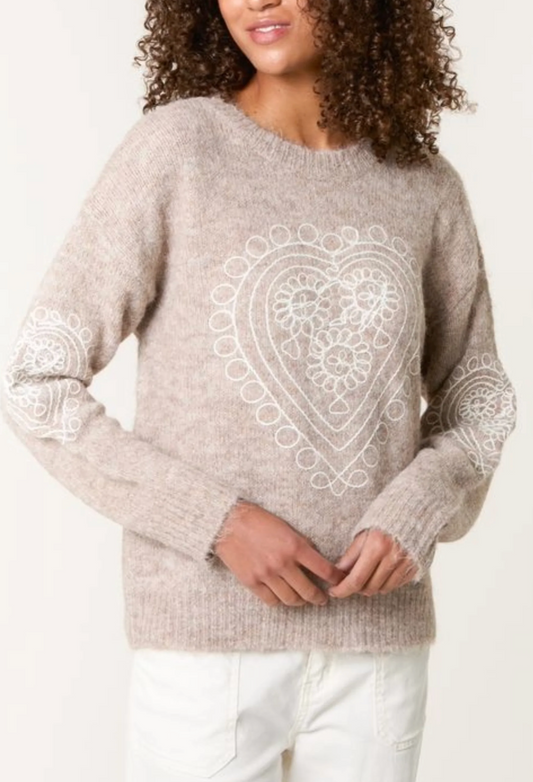 Heart Embroidered Jumper