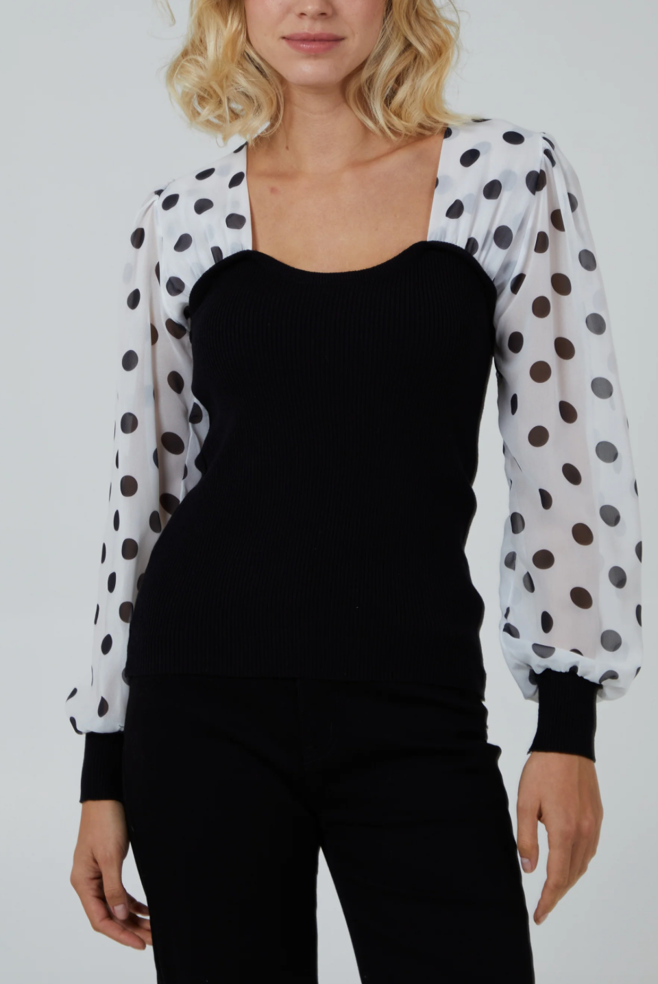 Polka Dot Bodice Top