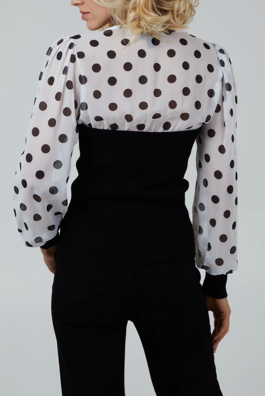 Polka Dot Bodice Top