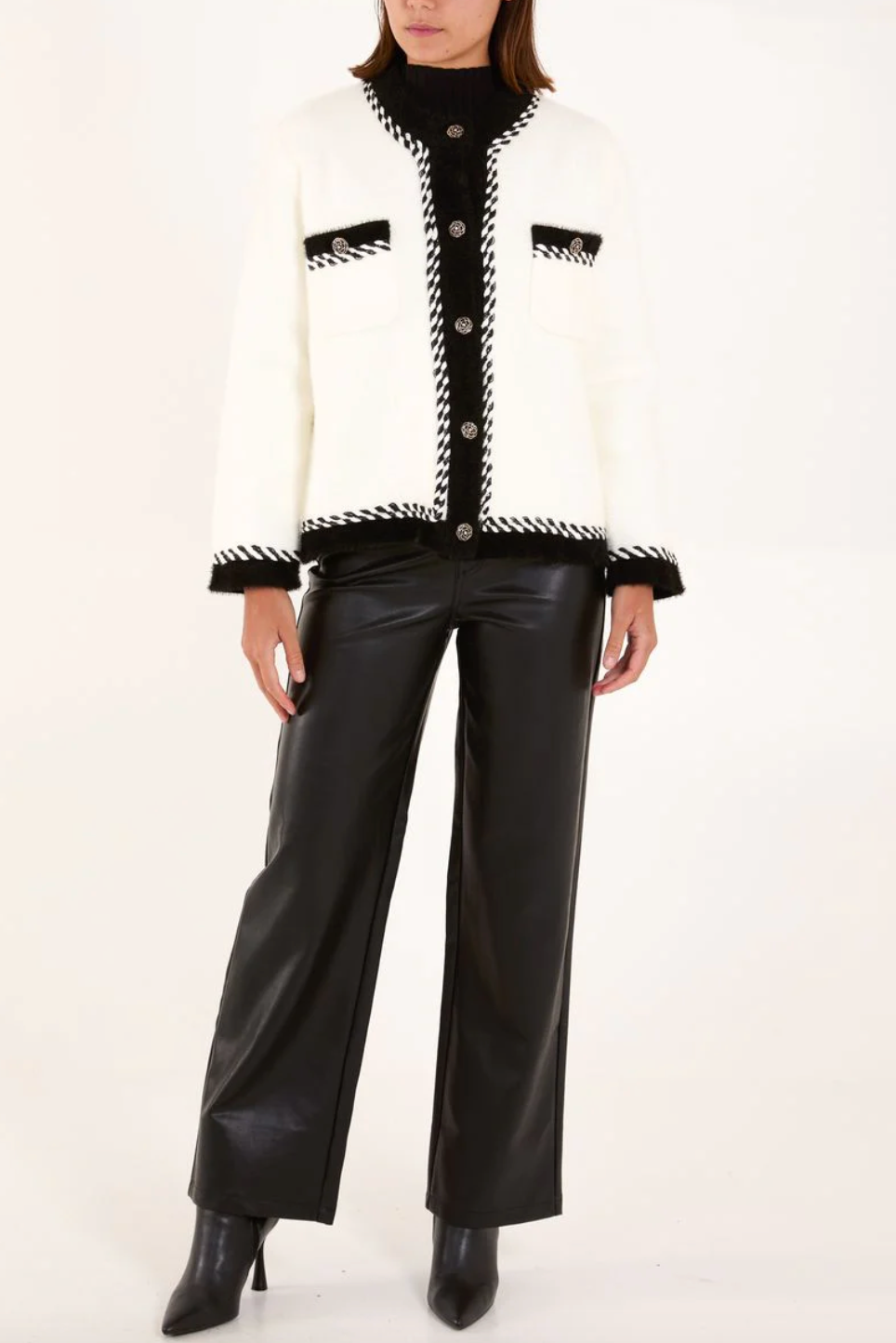 Contrast Knit Jacket