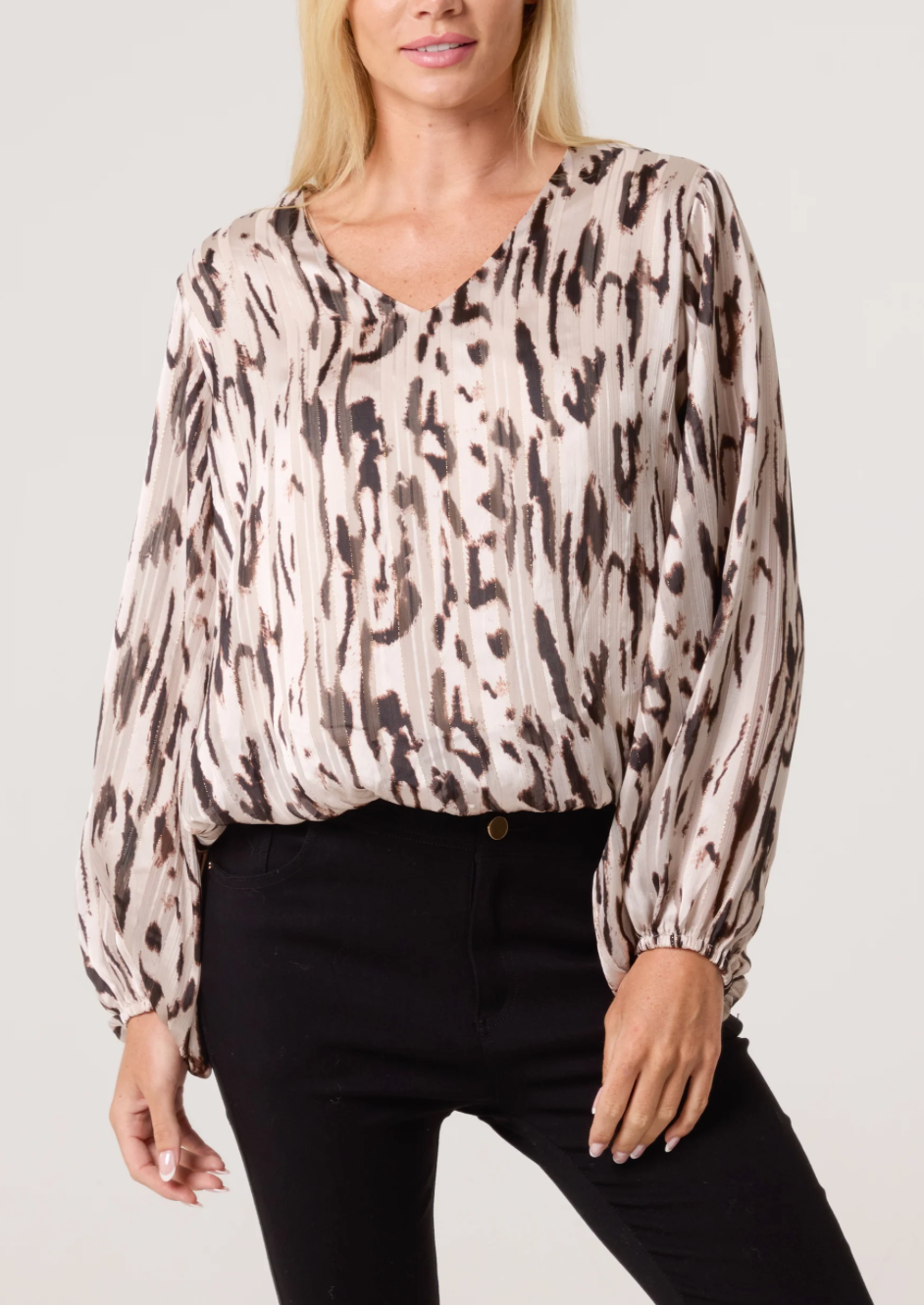 Glitter Animal Print Blouse