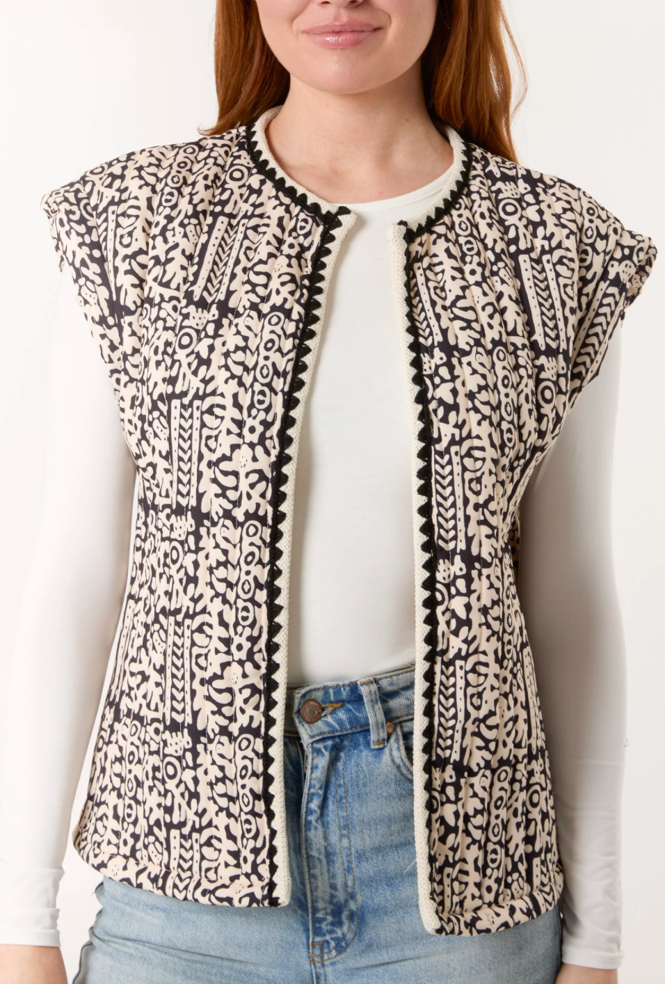 Quilted Print Gilet