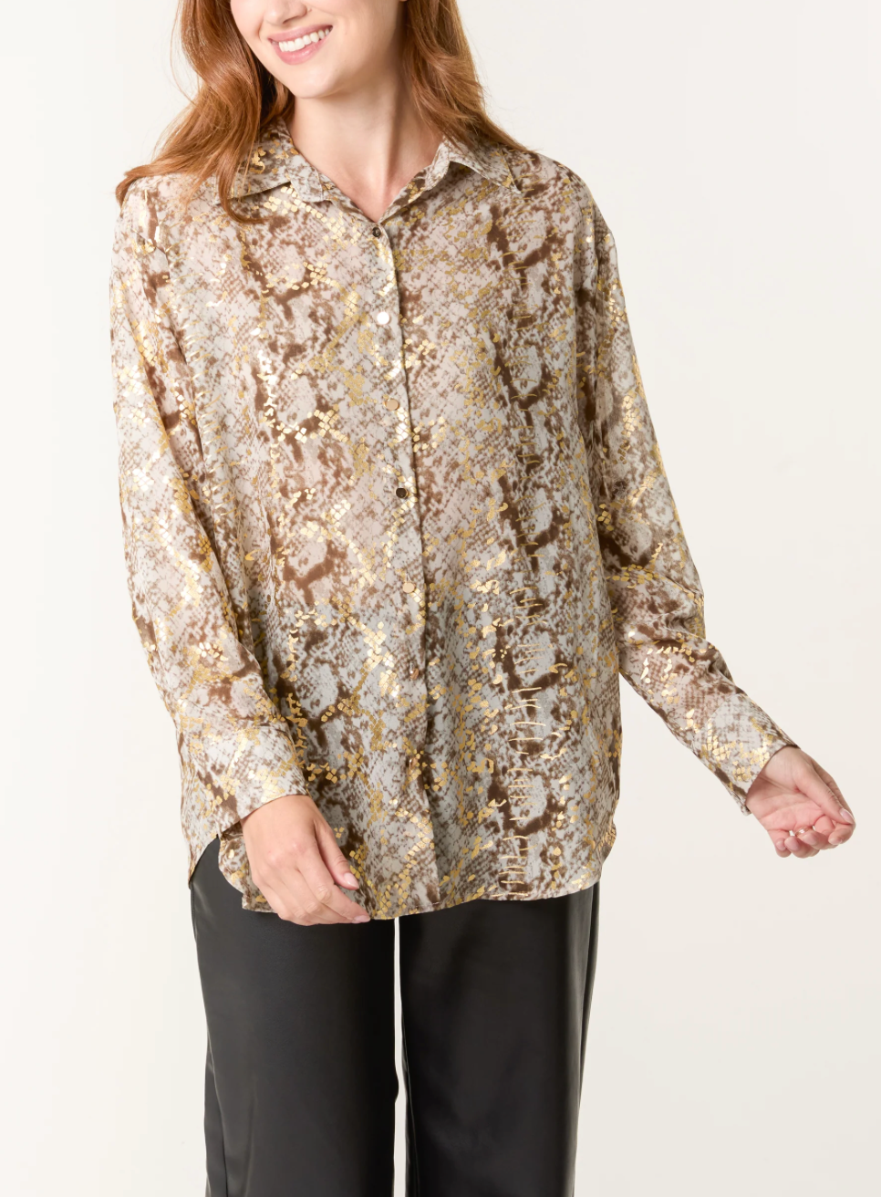 Gold Snake Print Blouse