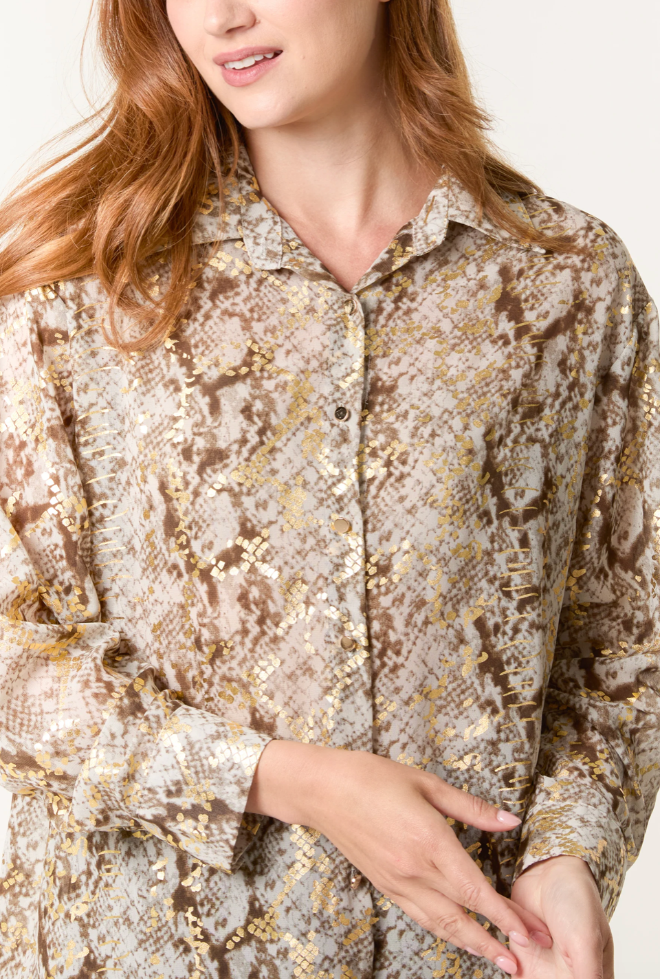 Gold Snake Print Blouse