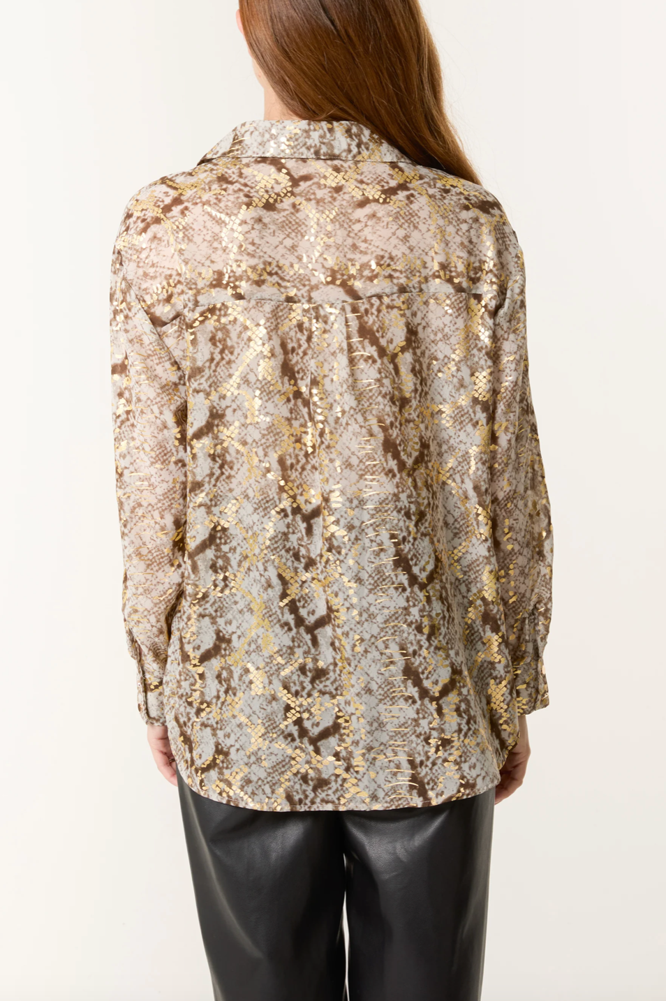 Gold Snake Print Blouse