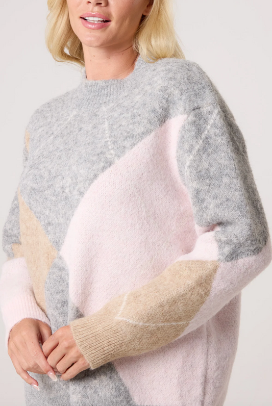 Diamond Cut Print Jumper