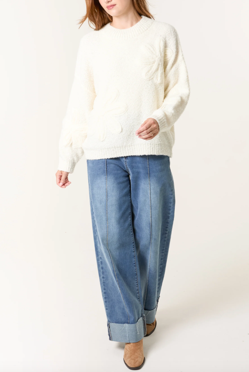 Flower Crew Neck Jumper