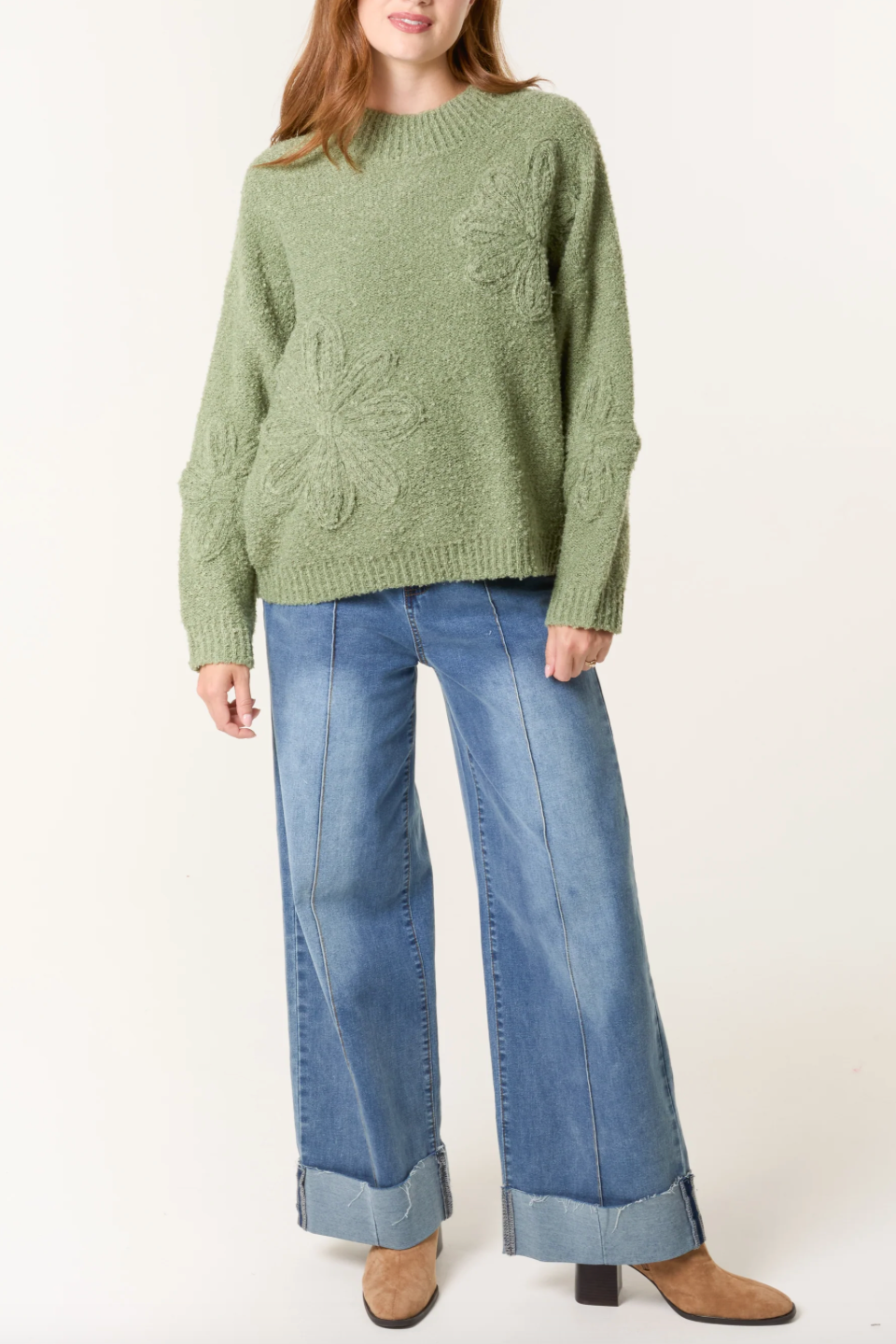 Flower Crew Neck Jumper