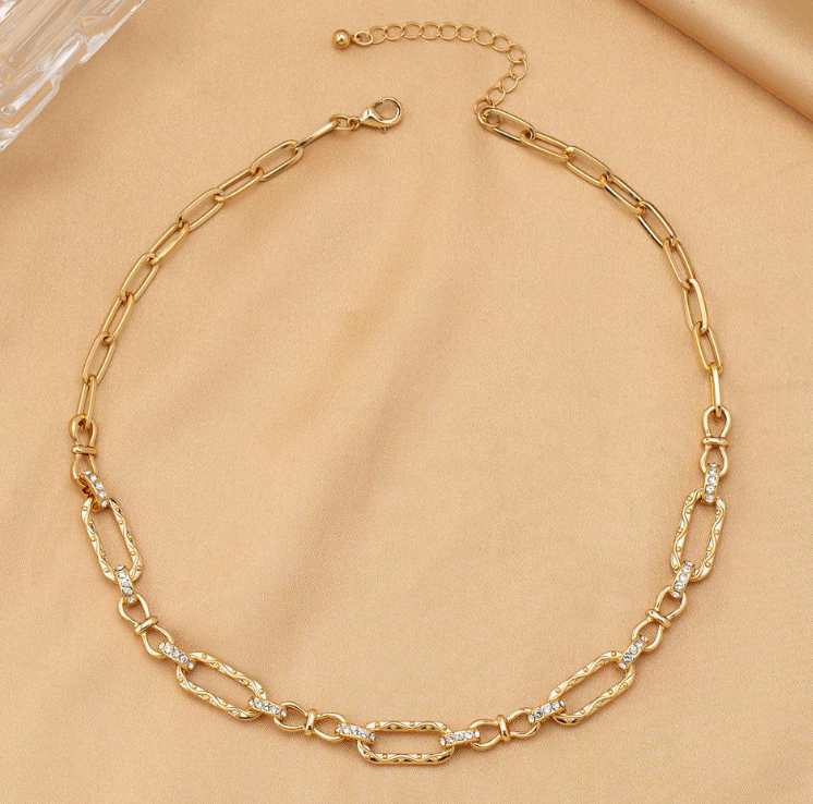 Crystal Chain Link Necklace