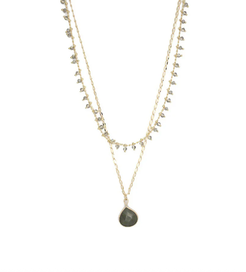Delicate Double Layer Stone Necklace