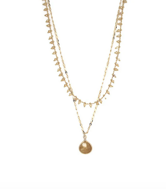 Delicate Double Layer Stone Necklace